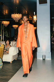 'Uniform' Bold Orange Button Up